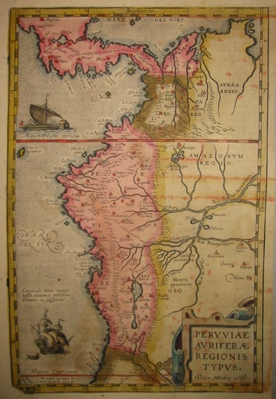 Ortelius Abraham (1528-1598) Peruviae auriferae regionis typus 1603 Anversa, Jean Baptiste Vrients